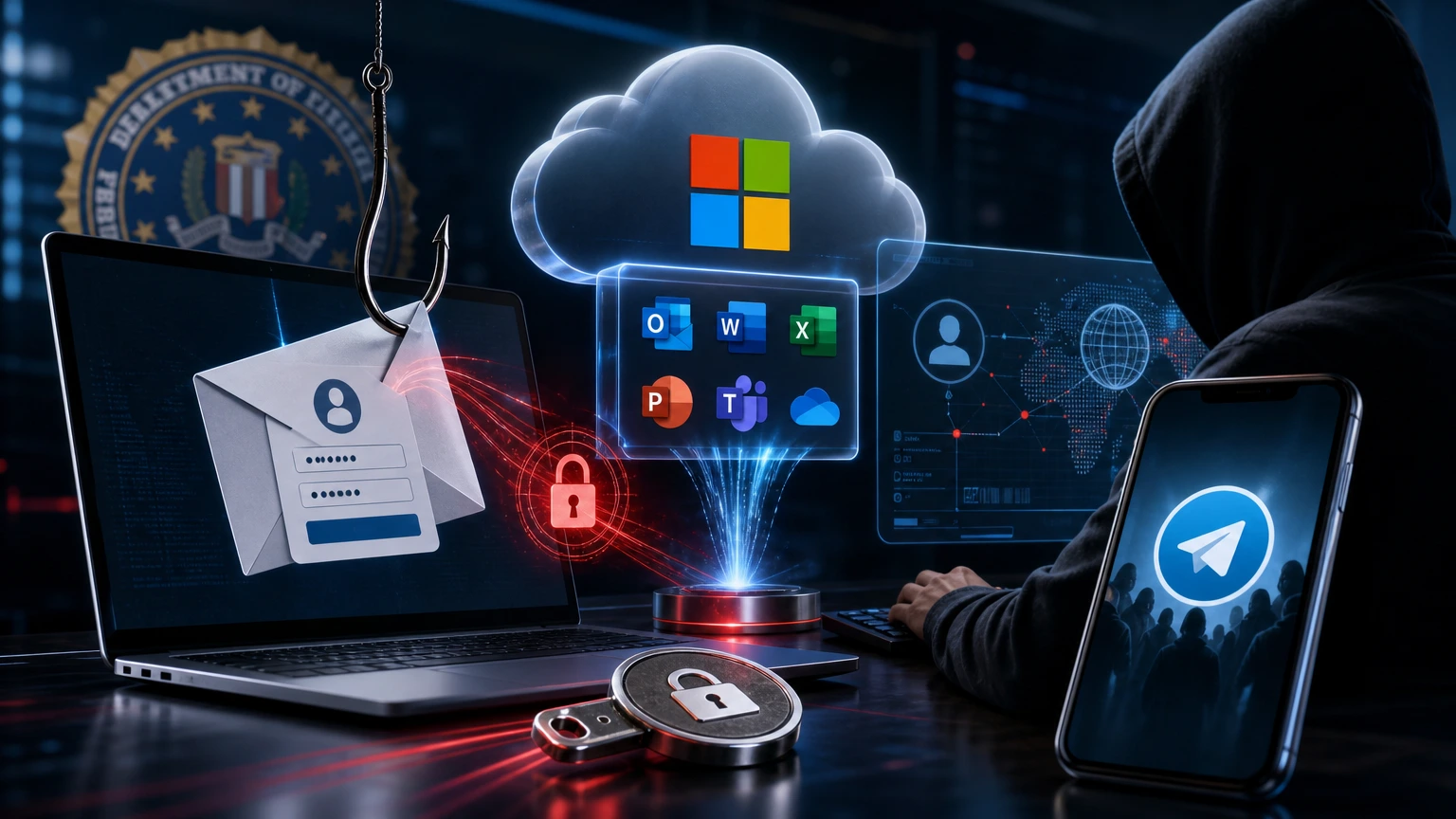 Golpe Kali365 usa phishing para roubar contas Microsoft 365, alerta o FBI