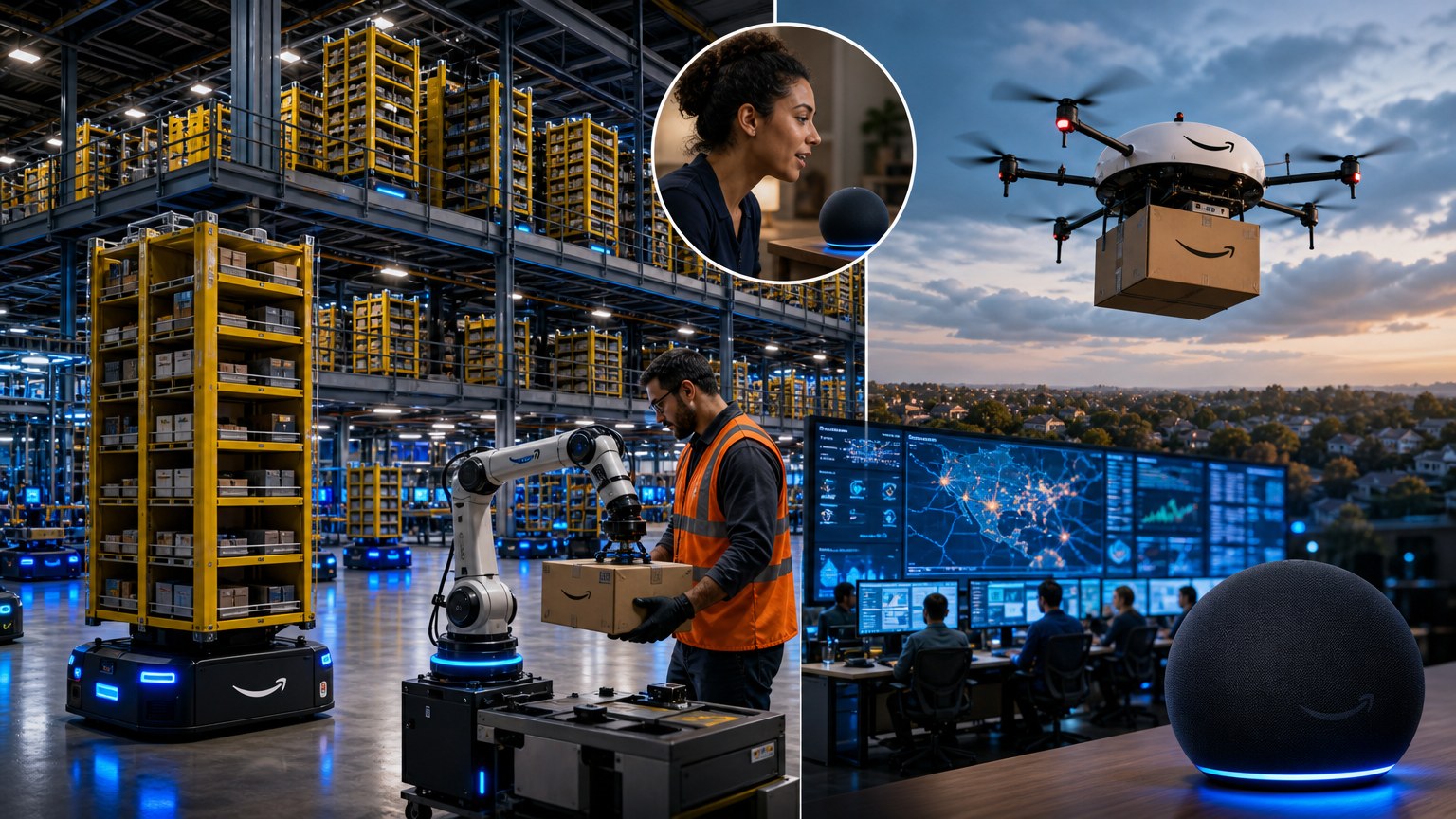 Logística da Amazon ganha robôs, drones e Alexa mais humana